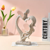 Crafts Ceremony Kiss Statue Decoration Golden Lover Figure Sculpture