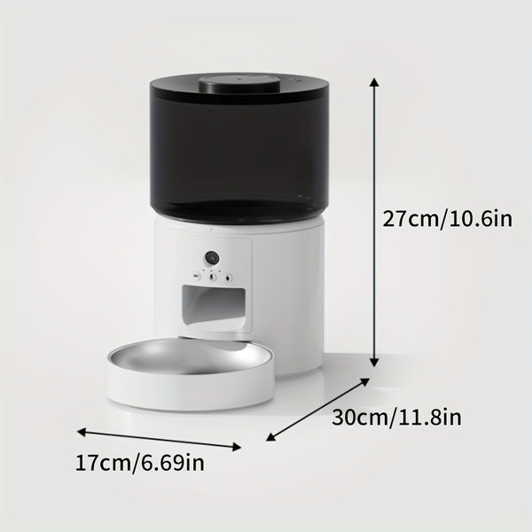 1pc Smart WiFi Pet Feeder for Cats and Dogs - App-Controlled Automatic Food Dispenser, Timed Feeding Device, Battery/USB Powered, 3L Capacity, 1-4 Meals/Day, 1-9 Portions/Meal, No Battery Included