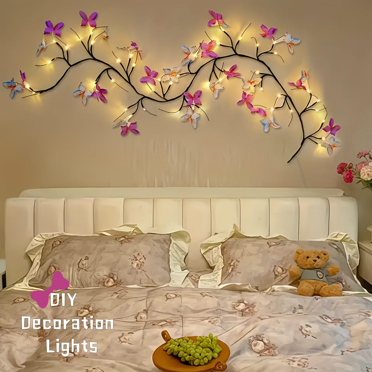 Flexible LED Willow Vine & Butterfly Tree Light - 129.84cm