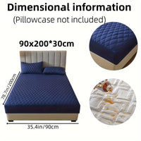 1pc Layered Solid Color Waterproof Mattress Protector (Without Pillowcase And Pillow Insert) Soft And Comfortable Mattress Cover Bedroom Guest Room Bedding Waterproof Mattress Protector Room Bedspread Non-slip All-inclusive P