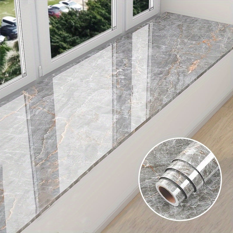 1 Roll of Marble Wallpaper, Self-Adhesive Kitchen Stickers - Waterproof And Stain-Resistant Kitchen Stickers, Window Sills, Bay Window Cabinets, Desktop Stickers, Furniture Renovation Wallpaper Stickers! Removable Self-Adhesi
