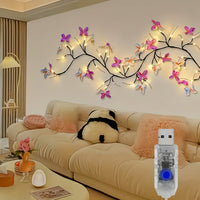 Flexible LED Willow Vine & Butterfly Tree Light - 129.84cm