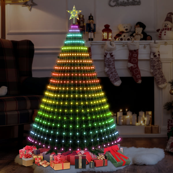 Smart LED Christmas Tree Lights with Music Sync - Multicolor Animated Light Show