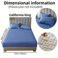 1pc Layered Solid Color Waterproof Mattress Protector (Without Pillowcase And Pillow Insert) Soft And Comfortable Mattress Cover Bedroom Guest Room Bedding Waterproof Mattress Protector Room Bedspread Non-slip All-inclusive P