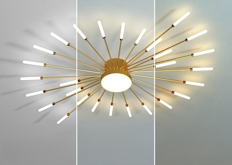 Modern LED Vortex Fireworks Ceiling Light – Sleek Acrylic Design with Illuminated Base, Neutral Lighting for Bedroom, Living Room, or Dining Room, Lights for Living Room