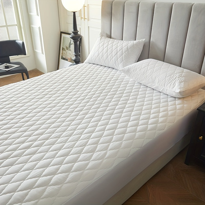 1pc Layered Solid Color Waterproof Mattress Protector (Without Pillowcase And Pillow Insert) Soft And Comfortable Mattress Cover Bedroom Guest Room Bedding Waterproof Mattress Protector Room Bedspread Non-slip All-inclusive P