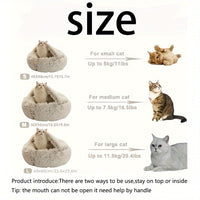 Luxurious Plush Hooded Donut Pet Bed for Cats & Small Dogs