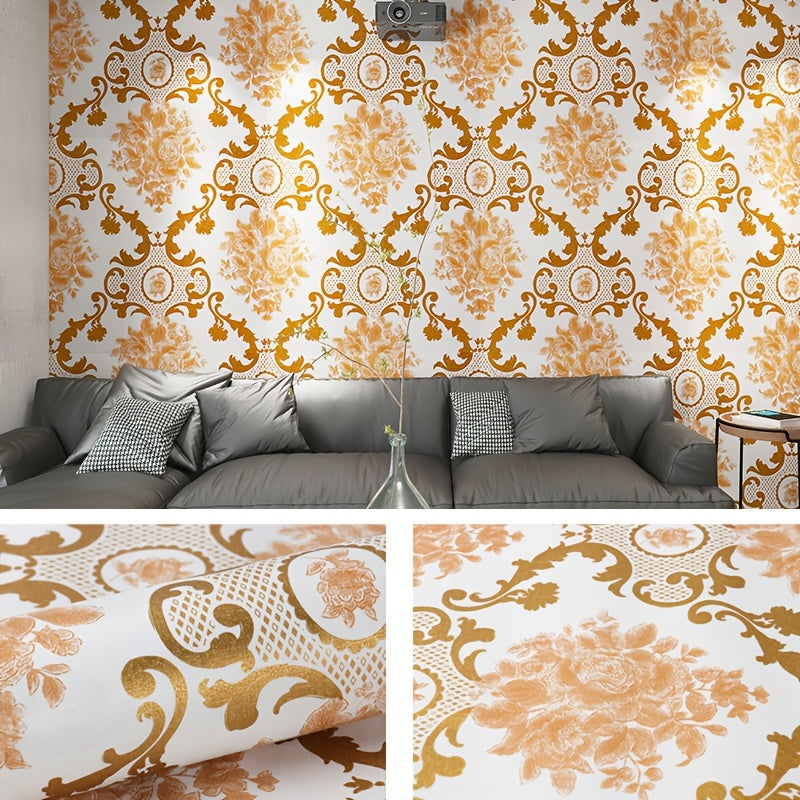 Elegant Floral Sketch Vinyl Wallpaper - Self-Adhesive