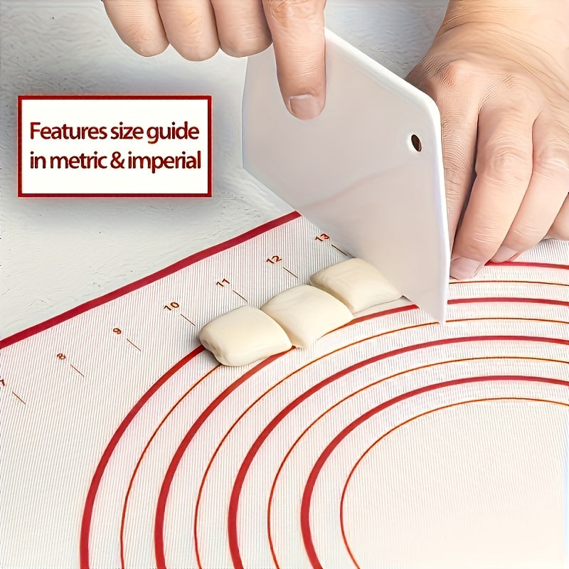 1pc Large Silicone Pastry Mat, Non-Stick Baking Mat for Pizza, Cakes, Dough, Kitchen Cooking, Grilling, Food-Safe Bakeware, Christmas Table Mat, Home Kitchen Essential