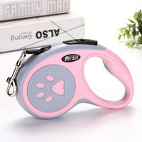 Paw Print Retractable Dog Leash, Durable Polyester Material