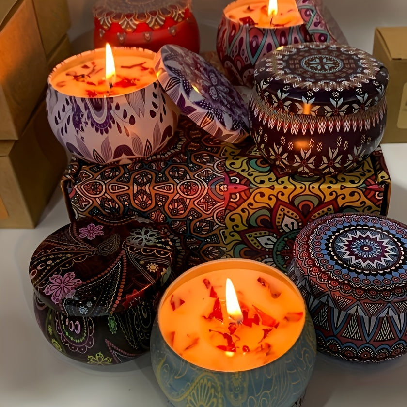 Scented Candle Gift Box, Single Lasting Burning 12 Hours - 4pcs