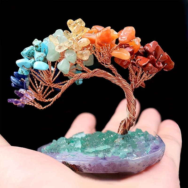 1pc Natural Crystal 7 Chakra Money Tree Crystal Tree