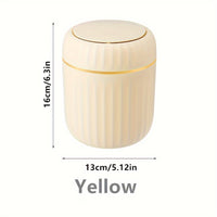 Press-Top Mini Trash Can - Durable PP Material, Compact Desktop Waste Basket