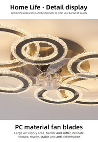 Modern Adjustable Ceiling Fan Light with Remote Control - 6 Brightness Levels, ABS/Acrylic/Metal Design, Mold-Resistant, Ideal for Living Room, Office, Bedroom, Kitchen, Fan for Bedroom, Perfect for Christmas Gifts, Holiday O