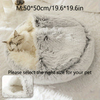 Luxurious Plush Hooded Donut Pet Bed for Cats & Small Dogs