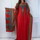 Print Boat Neck Abaya, Elegant Short Batwing Sleeve Loose Dress With Scarf For Spring & Summer, Women'S Clothing