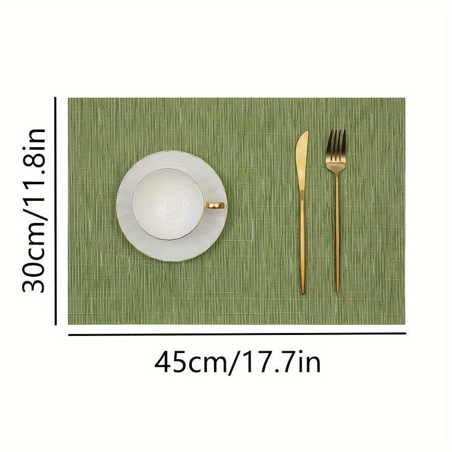 Washable Placemat, PVC Non-slip Heat Insulation Placemat, Heat Resistant Mat