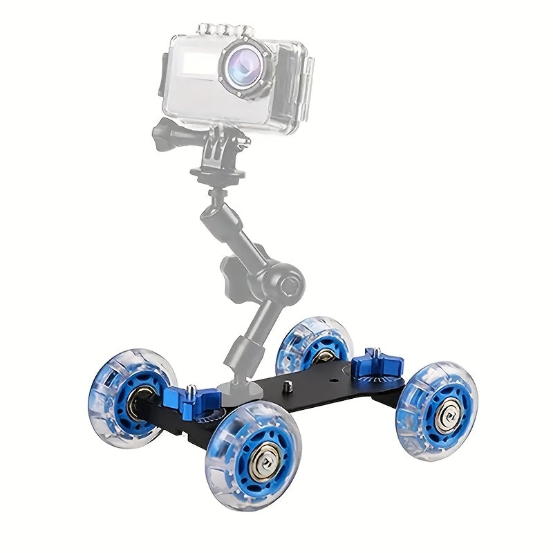 Mini Camera Dolly Roller, Adjustable Desktop Camera Stand, Precise Scale, Low Noise