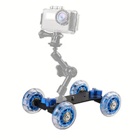 Mini Camera Dolly Roller, Adjustable Desktop Camera Stand, Precise Scale, Low Noise