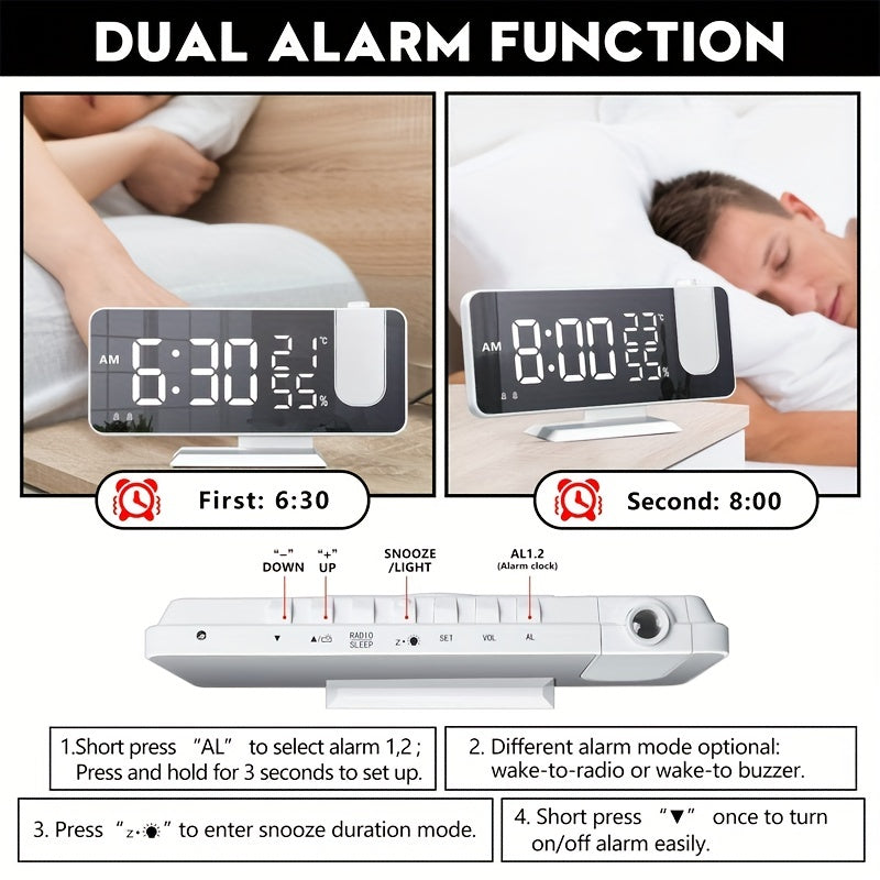 Smart Digital Alarm Clock with FM Radio, LED Display