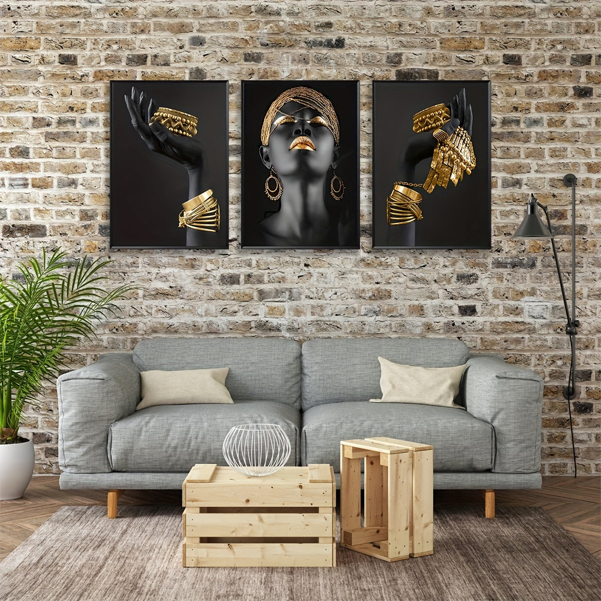 African Woman Wall Painting Art Posters and Prints - 3pcs/set