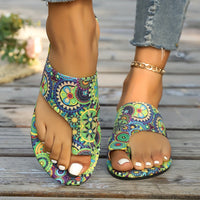 Bohemian Flower Pattern Slide Sandals