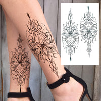 Realistic Waterproof Henna - Lotus Mandala Temporary Tattoo Stickers