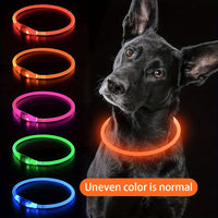 Dog LED Light Collar Whole Luminous At Night Anti-loss USB Rechargeable