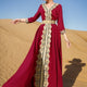 Ramadan Lace Trim V Neck Kaftan, Elegant Long Sleeve Maxi Dress, Women's Clothing