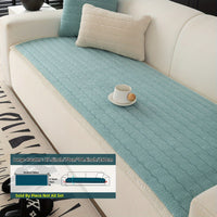 1pc Contemporary Thick Suede Sofa Pad, Machine Washable, Pet Friendly, Polyester 100%, Short Plush, Quilted Design, No Printing, Compatible with Armchair, Loveseat, 3-Seater, 4-Seater, Sectional Sofas, 250-300 g/㎡ - Ideal f
