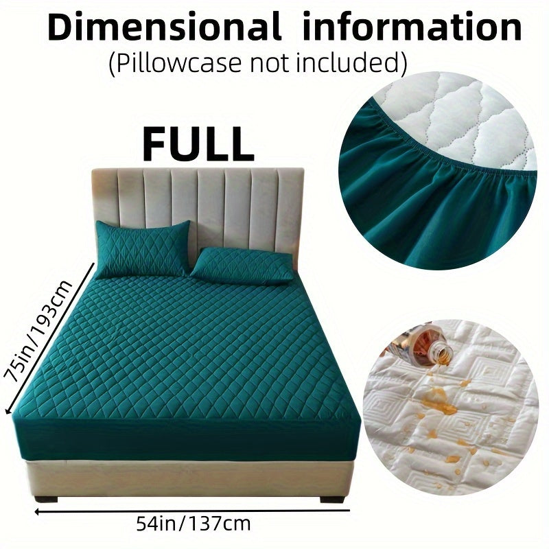 1pc Layered Solid Color Waterproof Mattress Protector (Without Pillowcase And Pillow Insert) Soft And Comfortable Mattress Cover Bedroom Guest Room Bedding Waterproof Mattress Protector Room Bedspread Non-slip All-inclusive P