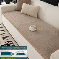 1pc Contemporary Thick Suede Sofa Pad, Machine Washable, Pet Friendly, Polyester 100%, Short Plush, Quilted Design, No Printing, Compatible with Armchair, Loveseat, 3-Seater, 4-Seater, Sectional Sofas, 250-300 g/㎡ - Ideal f
