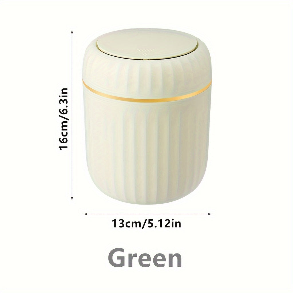 Press-Top Mini Trash Can - Durable PP Material, Compact Desktop Waste Basket