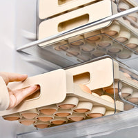 Large 32-Grid Transparent Double-Layer Egg Storage Box with Drawer