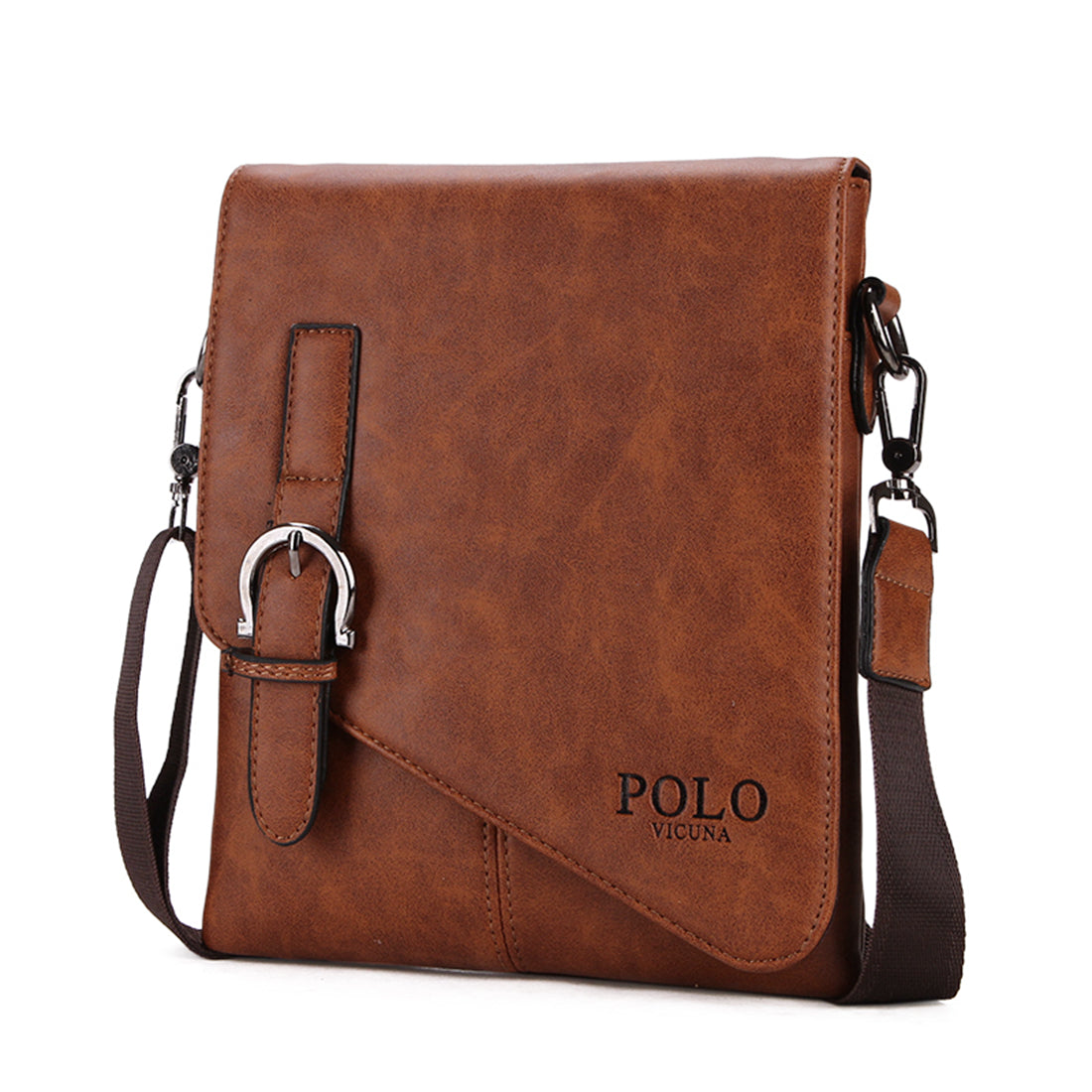 Vicuna Polo Vintage Leather Bag - Brown - miqaya