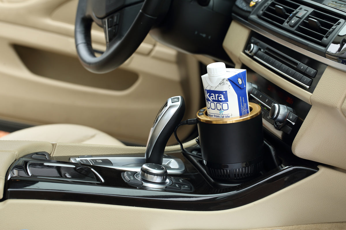 Paltier Smart cup holder - Cold / Hot - Blsck & Gold - miqaya