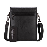 Vicuna Polo Vintage Leather Bag - Black - miqaya