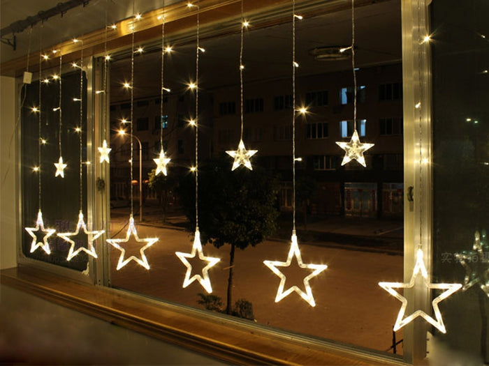 Star Curtain LED Light - 3 mode Flashing - Warm White