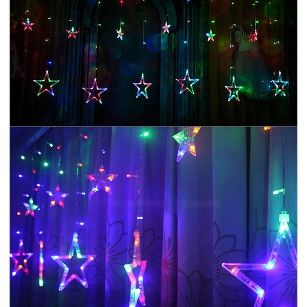 Star Curtain LED Light - 3 mode Flashing - Multi-color