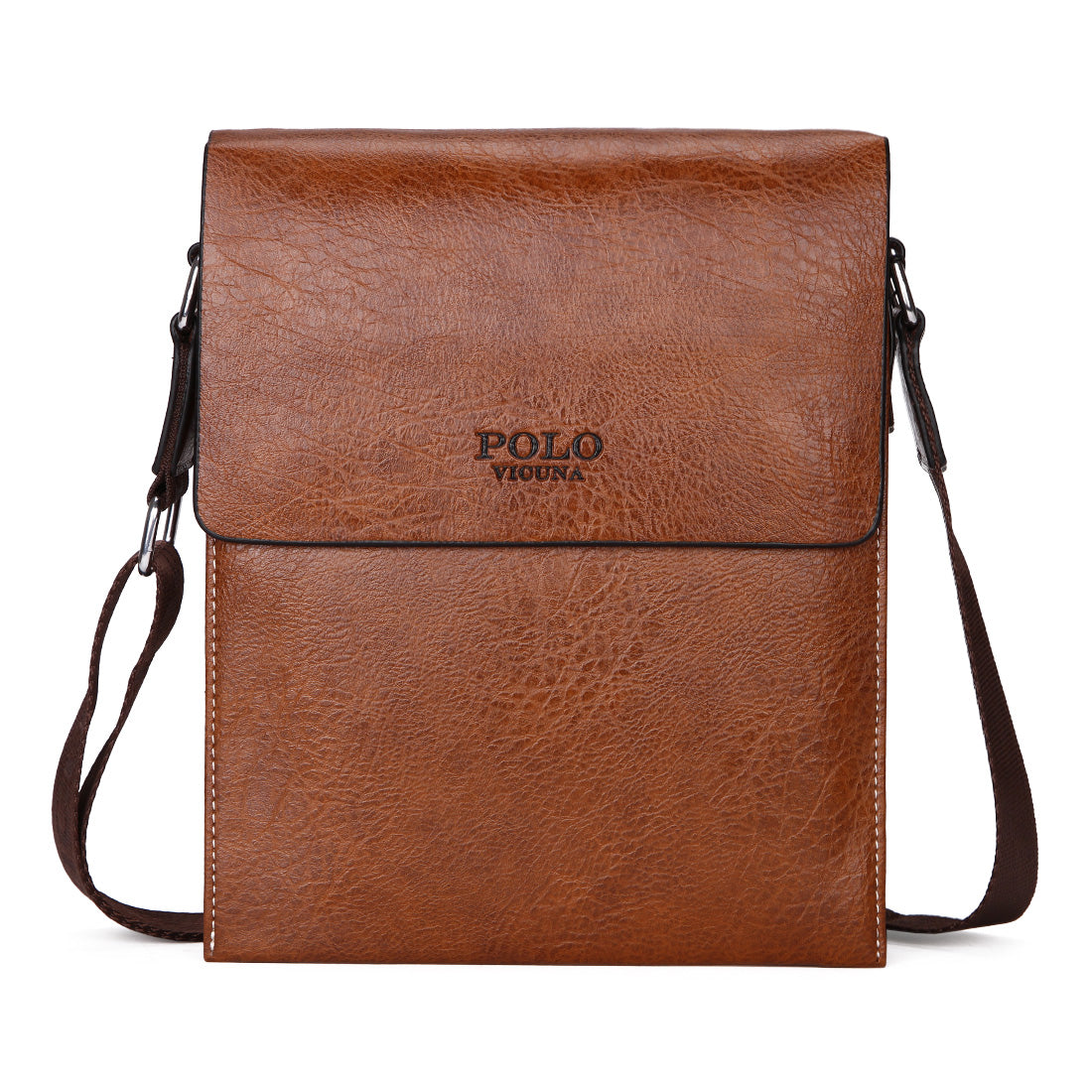 Vicuna Polo Vintage Leather Bag - Brown - miqaya