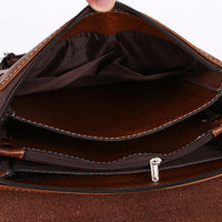 Vicuna Polo Vintage Leather Bag - Brown - miqaya