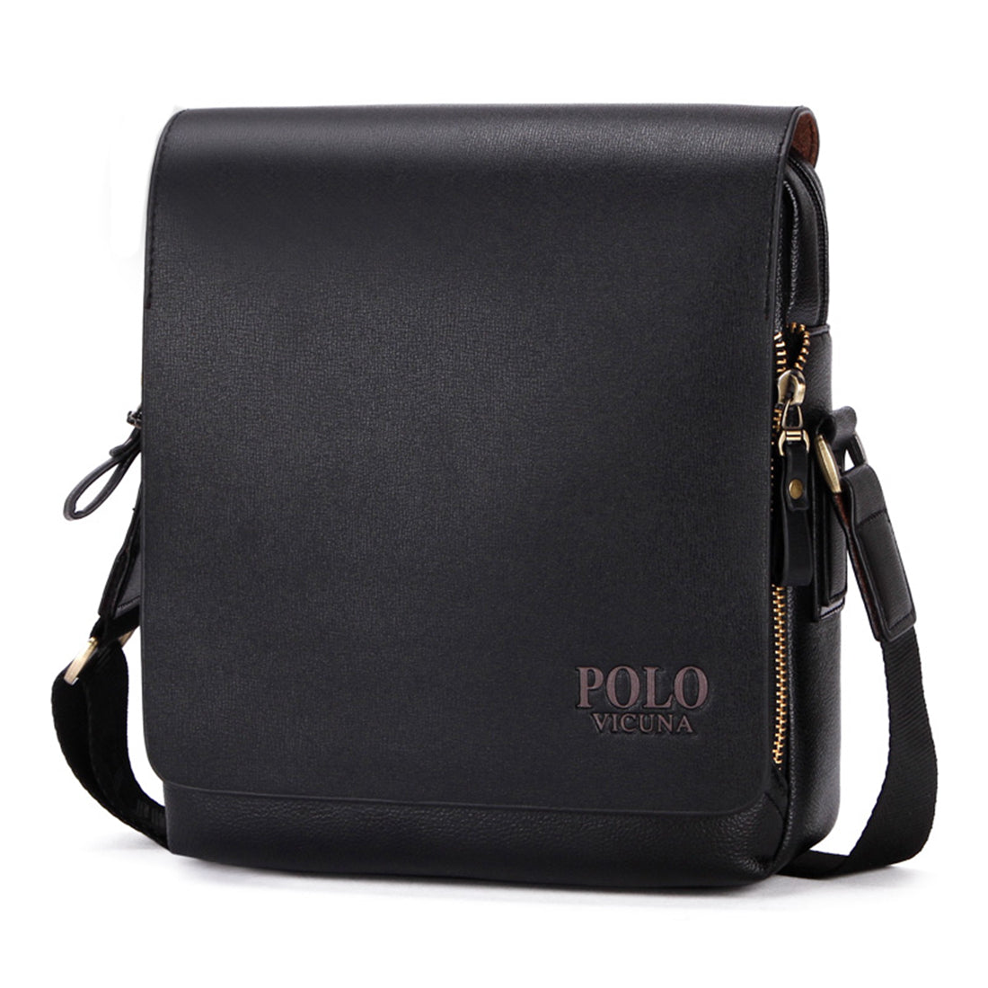 Vicuna Polo Vintage Leder Kuriertasche - Schwarz - miqaya