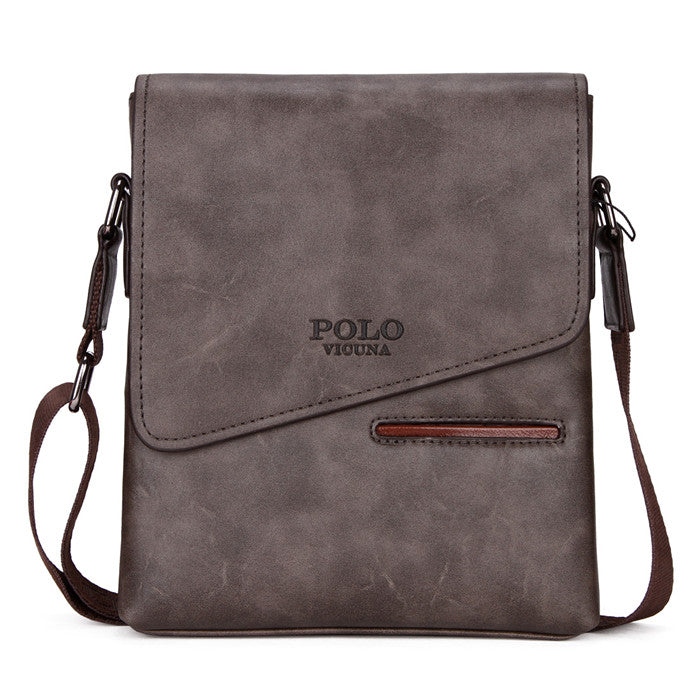 Vicuna Polo Vintage Leather Bag - Brown - miqaya