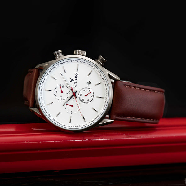 VINCERO The Chrono S Nickel/Oxblood - miqaya