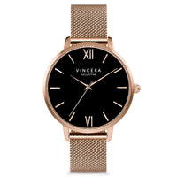 VINCERO Watch - The Eros Mesh Rose + Black - miqaya