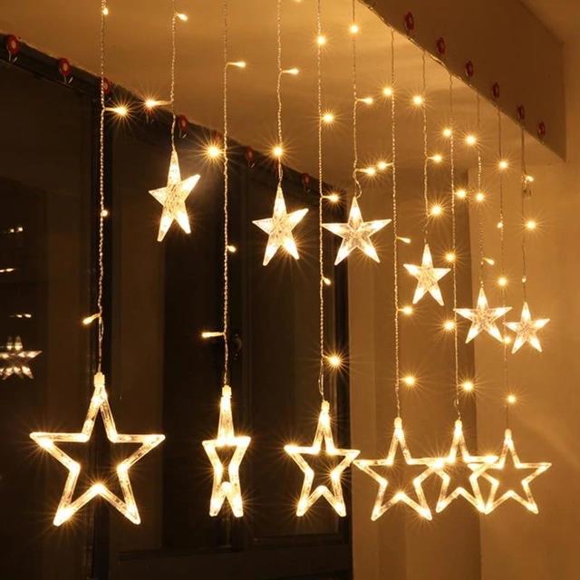 Star Curtain LED Light - 3 mode Flashing - Warm White